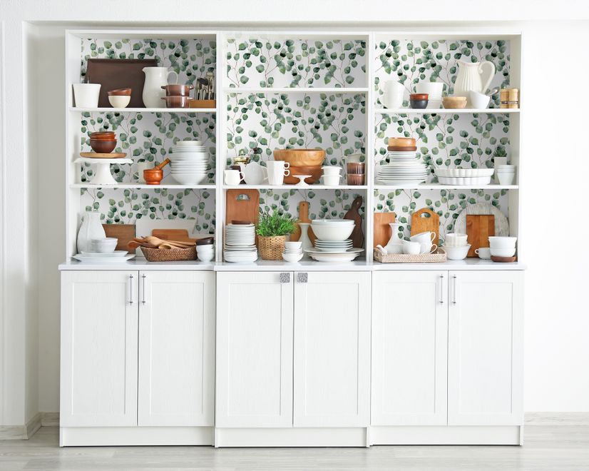 Watercolor Eucalyptus Leaf Pattern Wallpaper Mural