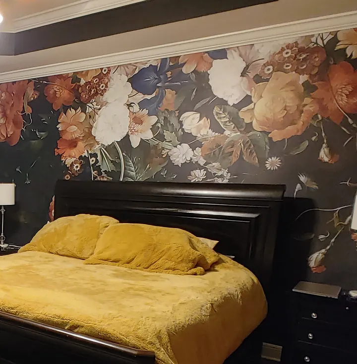 Golden Age Large and Dark Floral Wallpaper Mural