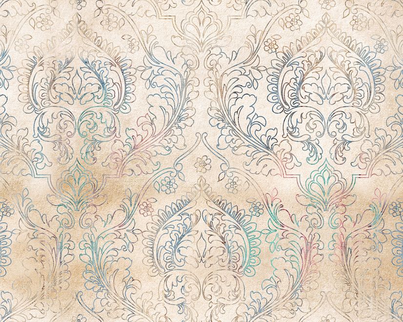Baroque Style Damask Art Grunge Wallpaper Mural
