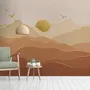 Gold Look Landscape Sunrise Sunset Wallpaper Mural