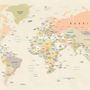 Political World Map Countries Detailed Wallpaper Mural