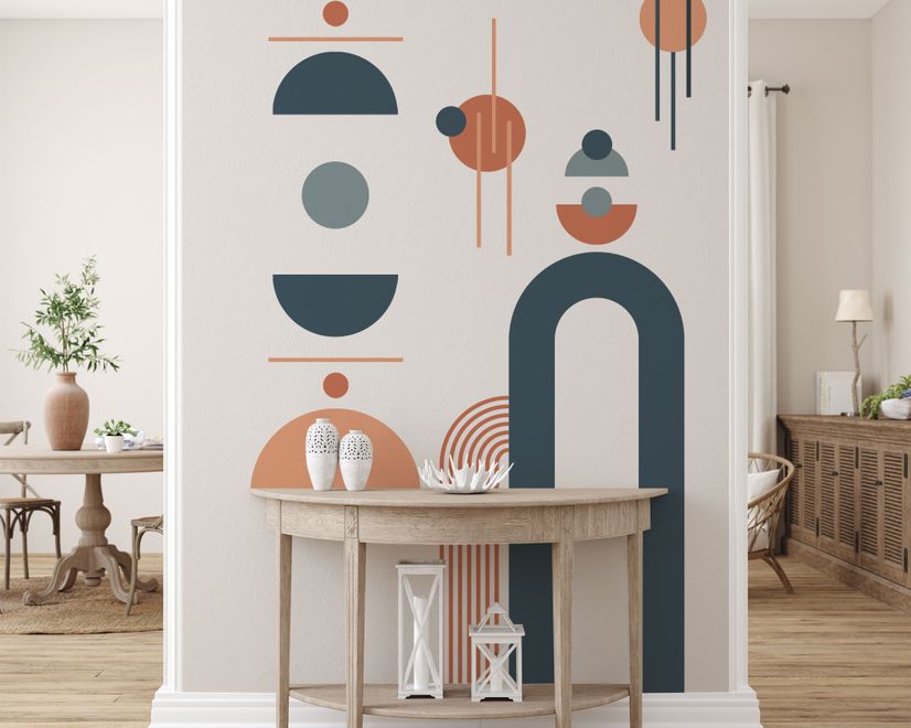 Geometric Arch with Shapes Wall Decal Sticker