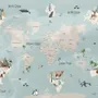 Kids Political World Map Wallpaper Mural