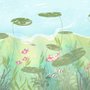 Kinderzimmer-Fototapete Lotusblatt und Fisch