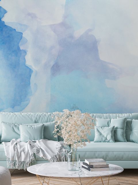 Aquarell Blaue Pinsel Fototapete