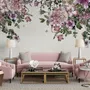 Vintage Pink Floral Art Wallpaper Mural
