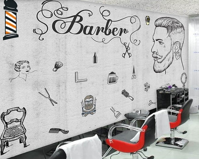 Fototapete Charcoal Barbershop und Haarschnitt