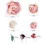 Weiße Rosa Pfingstrosen mit Rot Lila Tulpen Wandtattoo