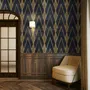 Art Deco Triangle Line on Dark Background Wallpaper Mural