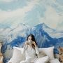 Acrylic Blue Mountain Landscape Wallpaper Mural