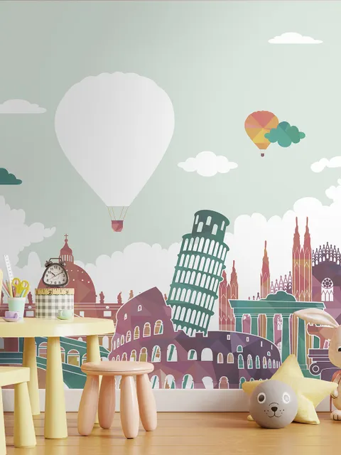 Kids Historical Places Wallpaper Mural