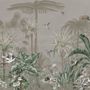 Retro Soft Forest with Stork Wallpaper Mural