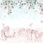 Papier peint cerfs dans le jardin floral
