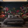 Elegant Tropical Botanical Floral and Leopard Wallpaper 