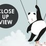 Cartoon Pandas with Hot Air Balloons Wallpaper Mural