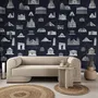 Vintage World Architecture Sketch Wallpaper Mural