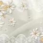 3D Look Jewelry Flower and Lace Wallpaper Mural