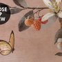 Papier peint panoramique aquarelle Chinoiserie arbres fruitiers