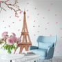 Paris Eiffel Tower with Cherry Blossom Wall Decal Sticker