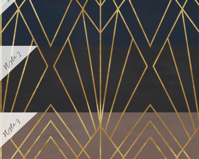 Papier peint panoramique lignes géométriques art déco luxe