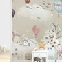 Papier peint chambre d'enfant hiver et montgolfière