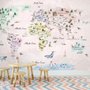 Papier peint panoramique éducatif de cartes du monde des enfants