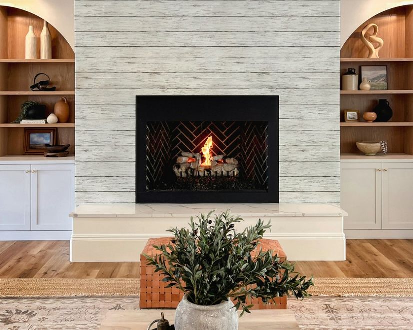 Rustic White Wood Texture Effect Wallpaper Mural