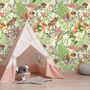 Watercolor Cute Kids Forest Animals in Forest Wallpaper Mural
