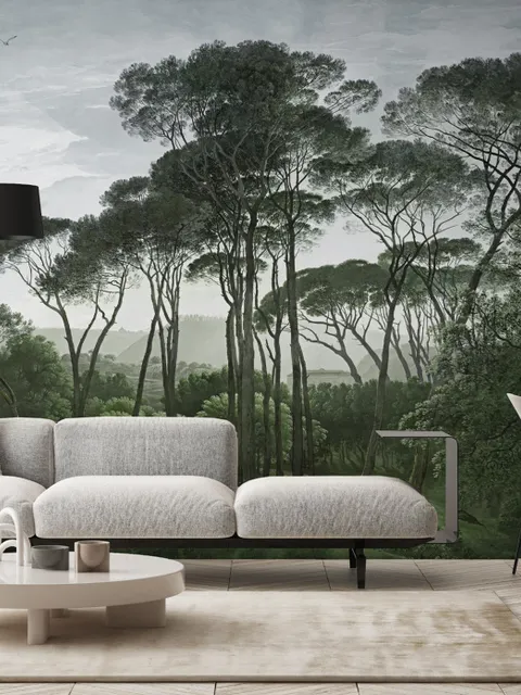 Tropical Forest and Horned Deer Wallpaper Mural