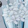 Blue Transparent Floral and White Butterflies Wallpaper Mural