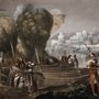 Medieval Lake Landscape with Boats Wallpaper Mural