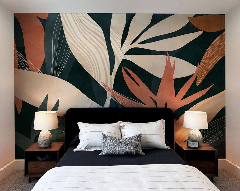 Tropical Foliage Leaves Art Wallpaper Mural
