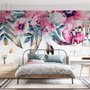 Watercolor Pink Peony Flower Wallpaper Mural