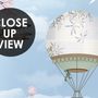Cherry Blossom with Soft Hot Air Balloon Wallpaper Mural