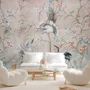 Chinoiserie-Pfingstrosenblüte mit chinesischen Vögeln Fototapete