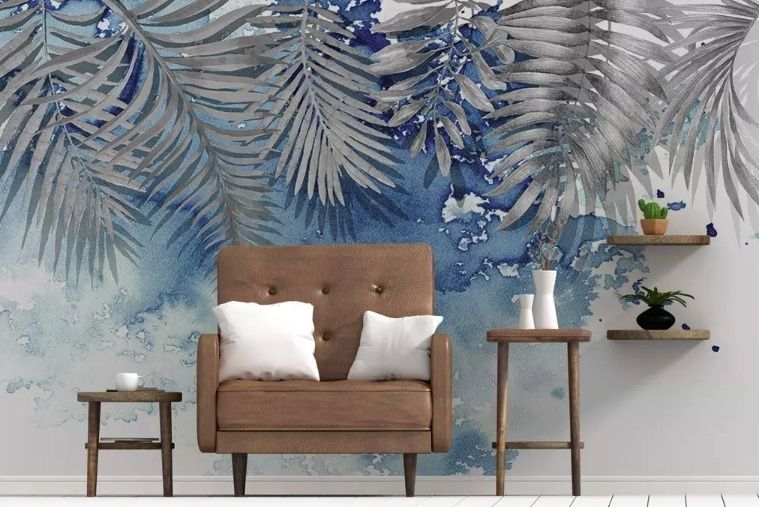 Nordic Style Tropical Leaves Wallpaper Mural