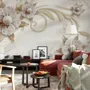 3D Look Pearl Daisy Floral Wallpaper Mural
