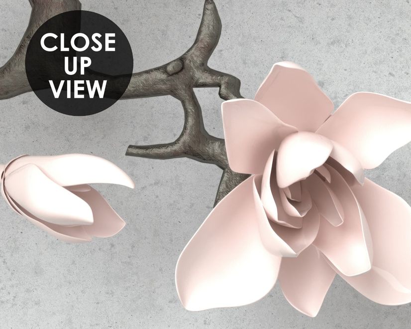 3D Look Pink Magnolia Blossom Wallpaper Mural