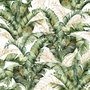 Watercolor Tropical Banana Leaf with Faux Gold Details Wallpaper Mural