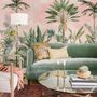 Aquarell Pink Tropisches Chinoiserie Fototapete