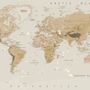 Soft Brown Political World Map Wallpaper Mural
