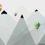 Kids Mountains Hot Air Balloon Wallpaper Mural