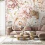 Papier peint panoramique de la chambre d'enfant Pastel Pivoine Aquarelle Floral Pour Filles
