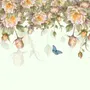 Vintage Orange Roses Wallpaper Mural