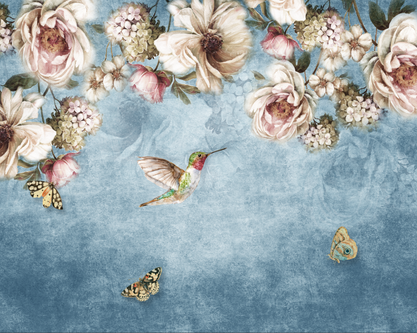 Watercolor Floral Pastel Flower Wallpaper Mural
