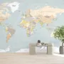 Navy Blue Political World Map Wallpaper Mural