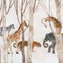 Watercolor Wild Animals Wallpaper Mural