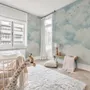 Abstract Clouds with Birds Wallpaper Mural