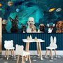 Papier peint panoramique chiens dans l'espace