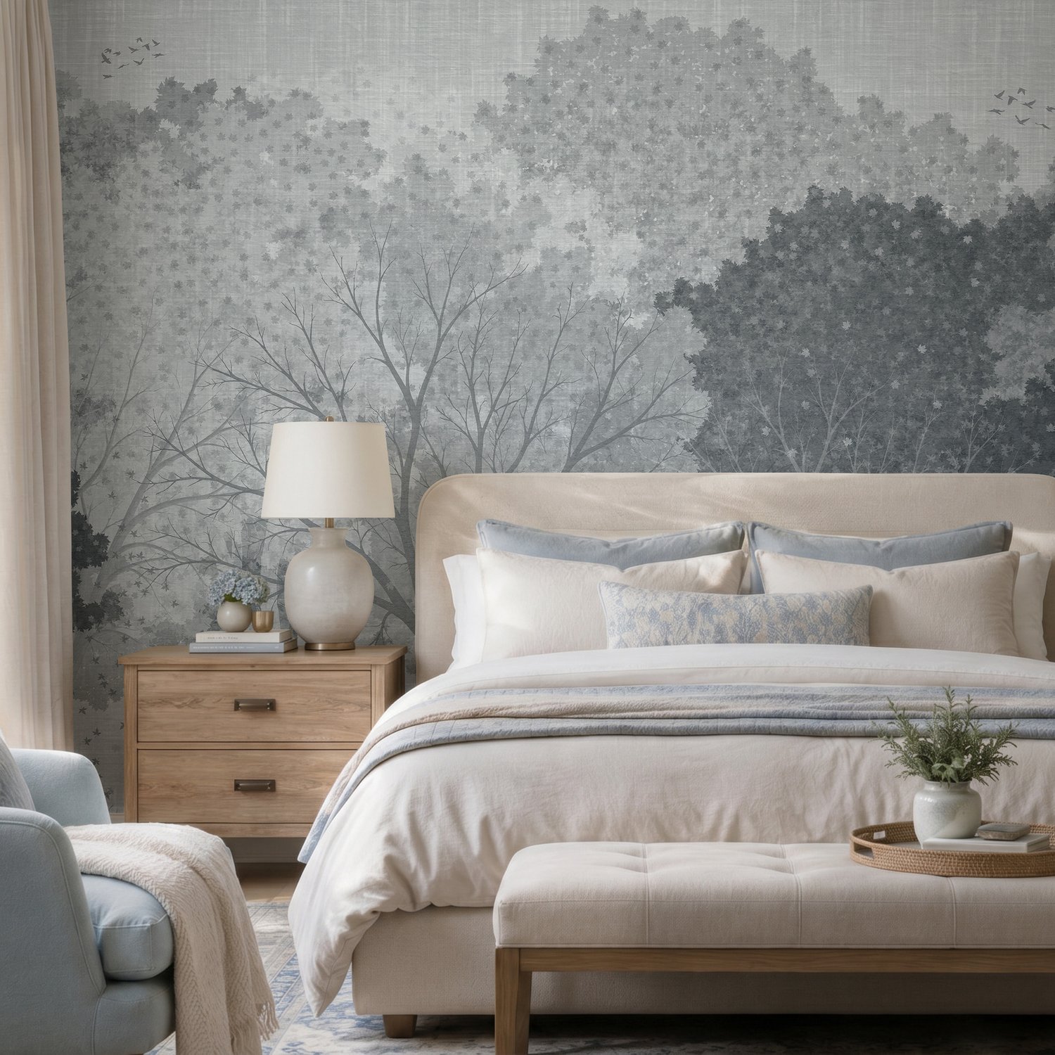 Woodland Landscape Elegant Forest Wall Mural - Peel and Stick